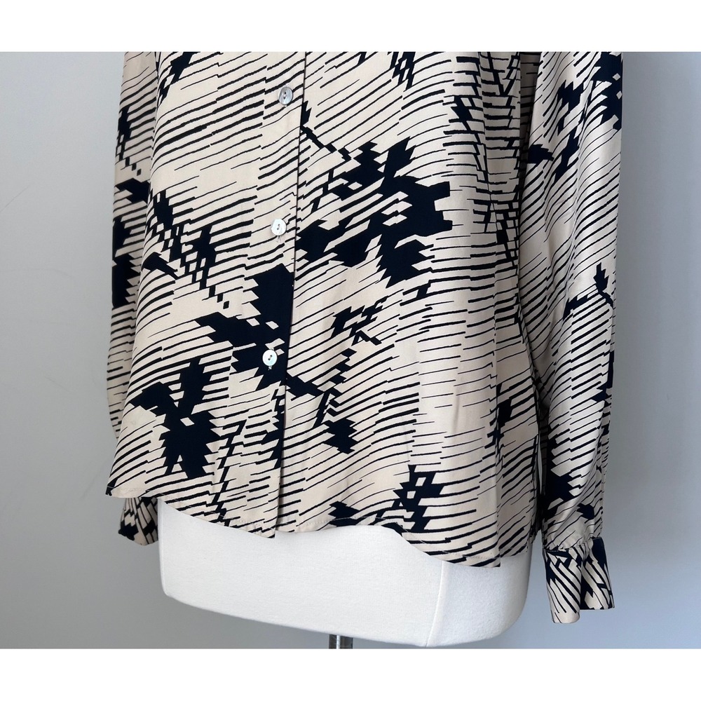 Rena Rowan Women's  100% Silk Button-Up‎ Blouse Size 12 Vintage - Picture 5 of 16